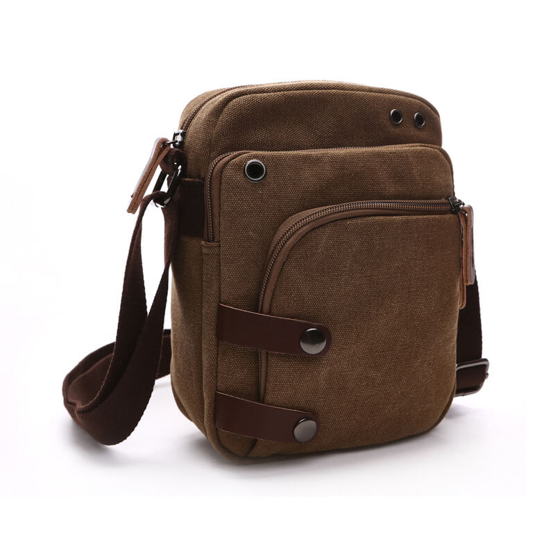 Small Canvas Messenger Bag for Men