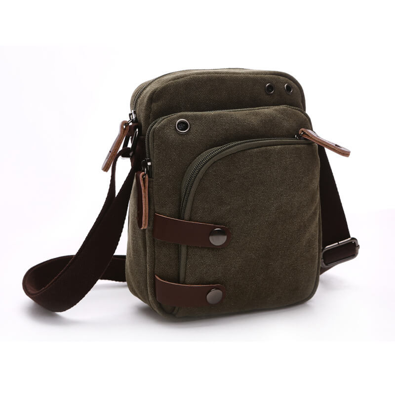 Small Canvas Messenger Bag for Men