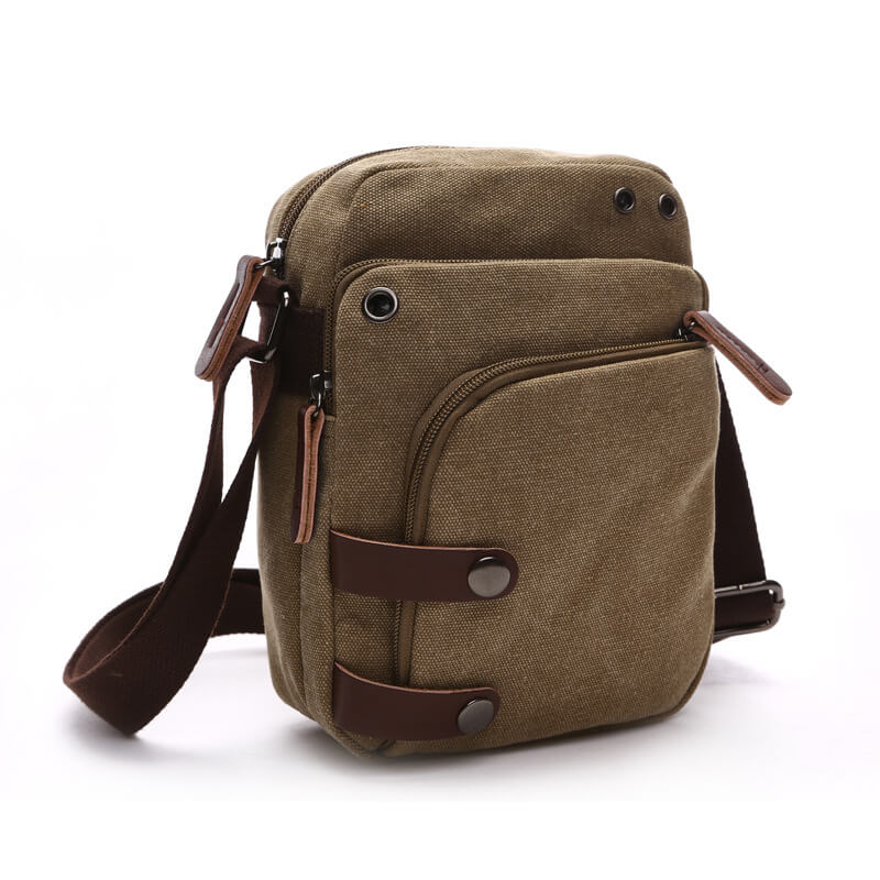 Small Canvas Messenger Bag for Men