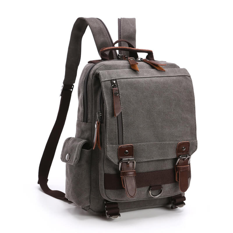 Canvas Backpack with Crossbody Function