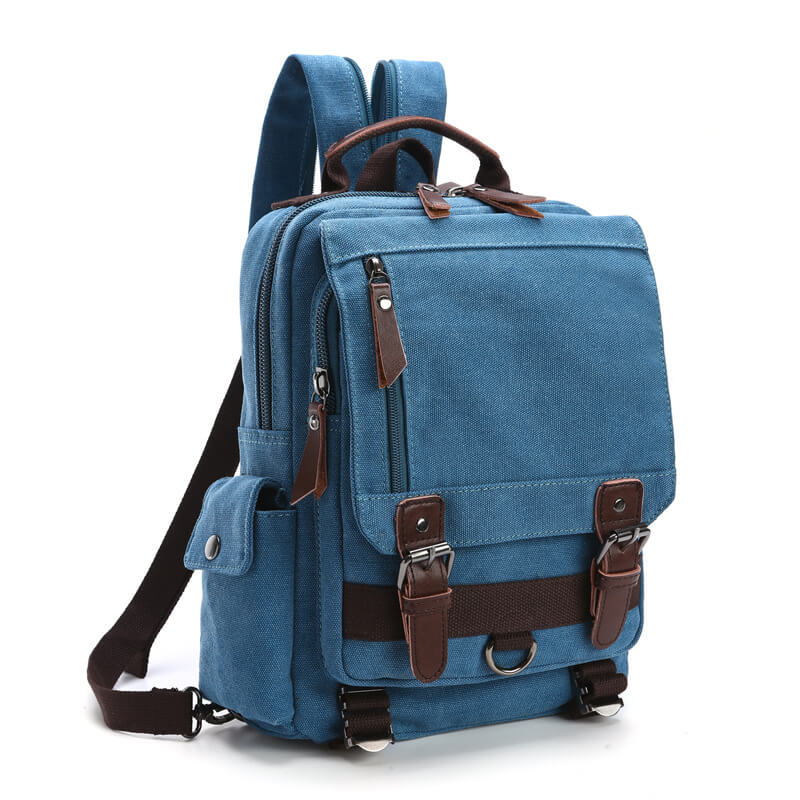 Canvas Backpack with Crossbody Function