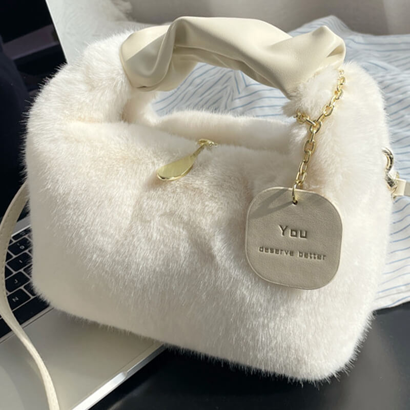 Faux Fur Plush Handbag for Women