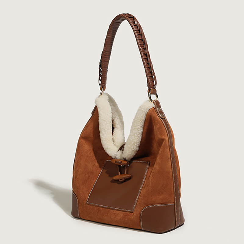 Woven Faux Fur Women's Autumn & Winter Handbag