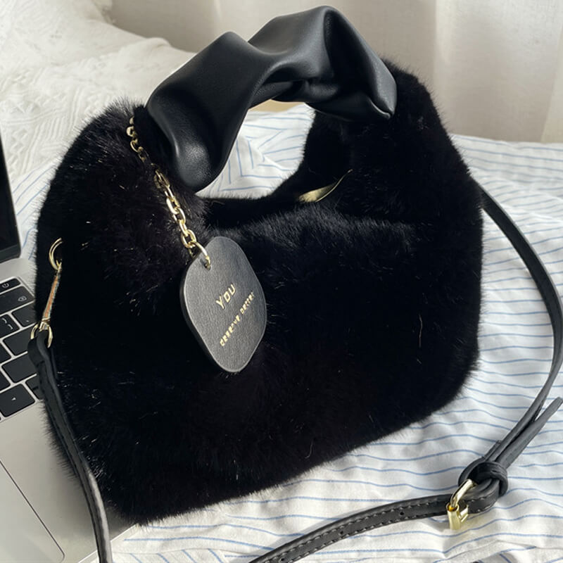 Faux Fur Plush Handbag for Women