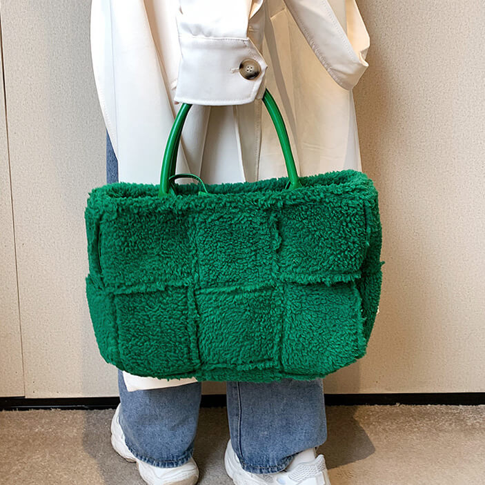 Trendy Plush Fleeced Handbag for Women