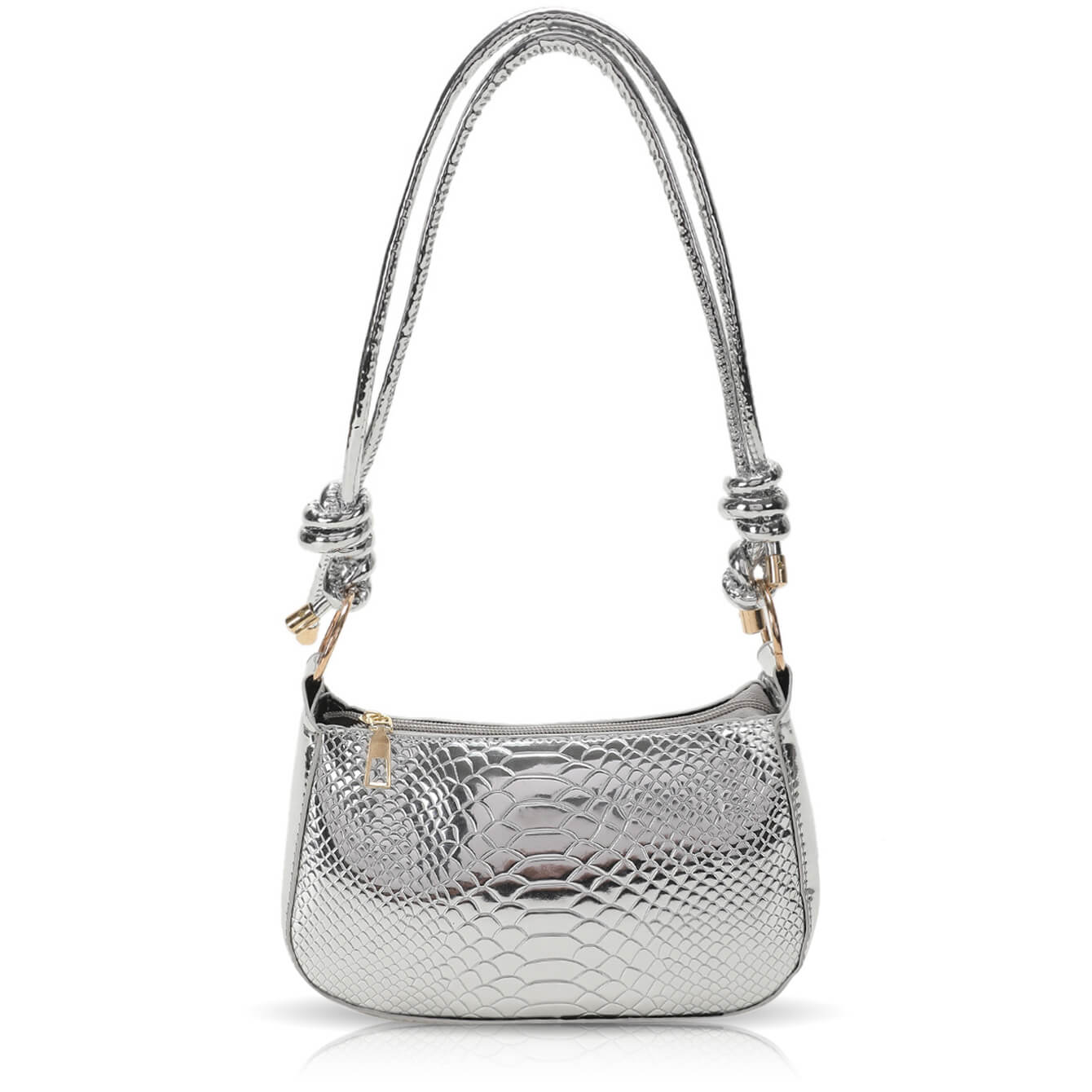 Trendy Glossy Metallic Color Handbag