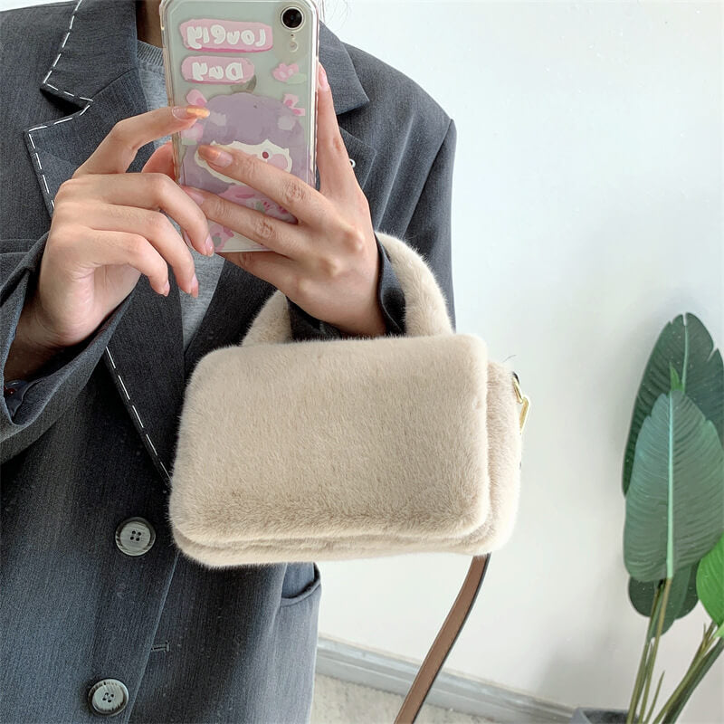 Autumn & Winter Style Faux Fur Handbag