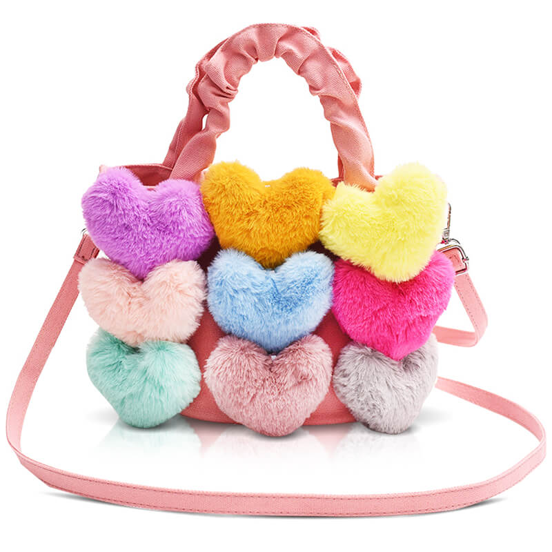 Plush Love Fluffy Hearts Handbag