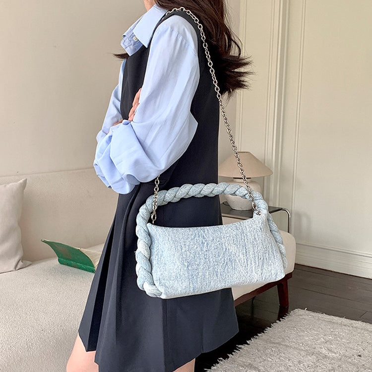Twist Denim Handbag for Women