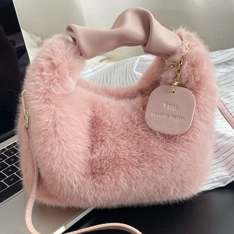 Faux Fur Plush Handbag for Women
