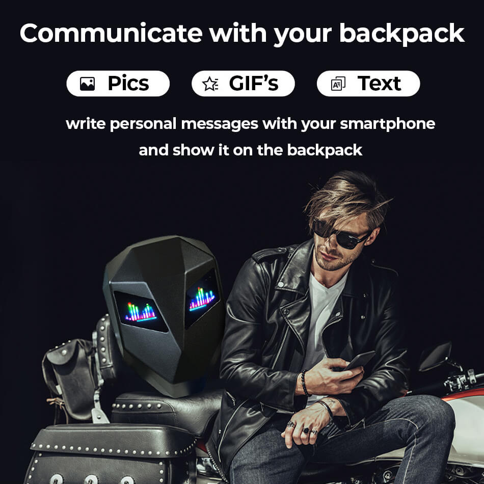 THE GOOL - LED Screen Shell Backpack for Biker