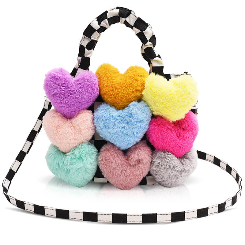 Plush Love Fluffy Hearts Handbag