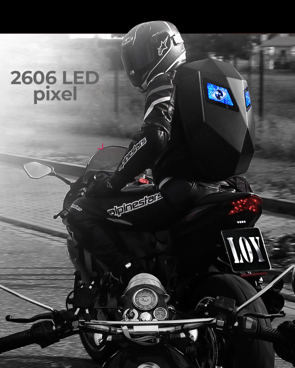 THE GOOL - LED Screen Shell Backpack for Biker