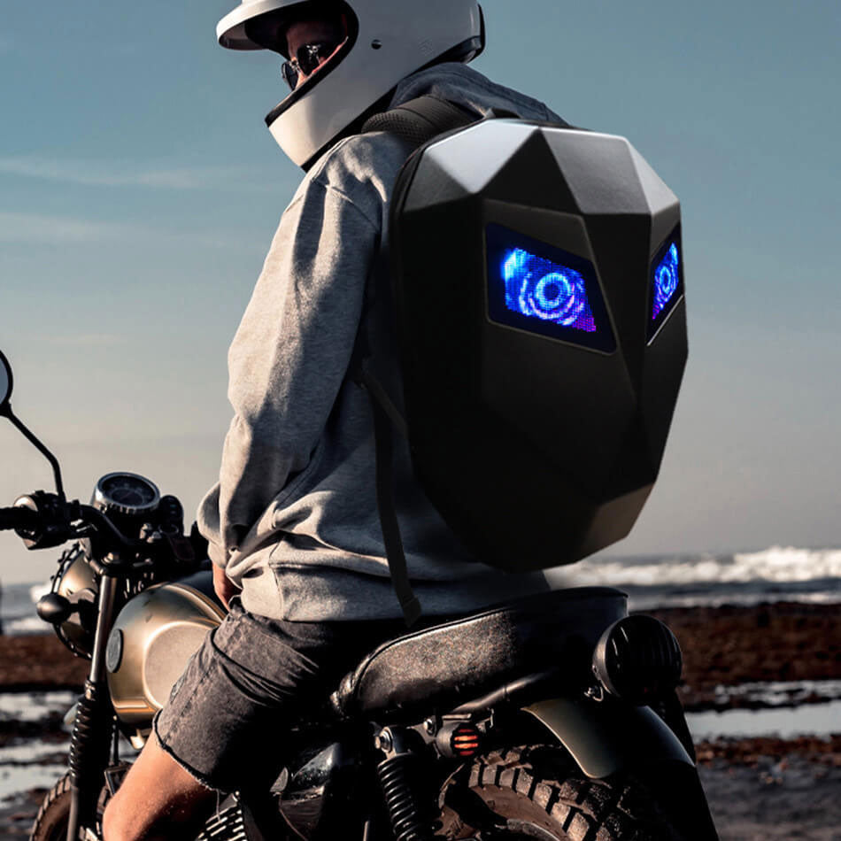 THE GOOL - LED Screen Shell Backpack for Biker