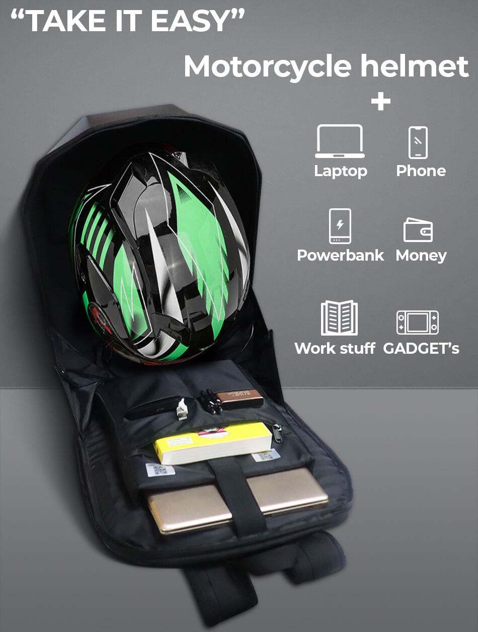 THE GOOL - LED Screen Shell Backpack for Biker