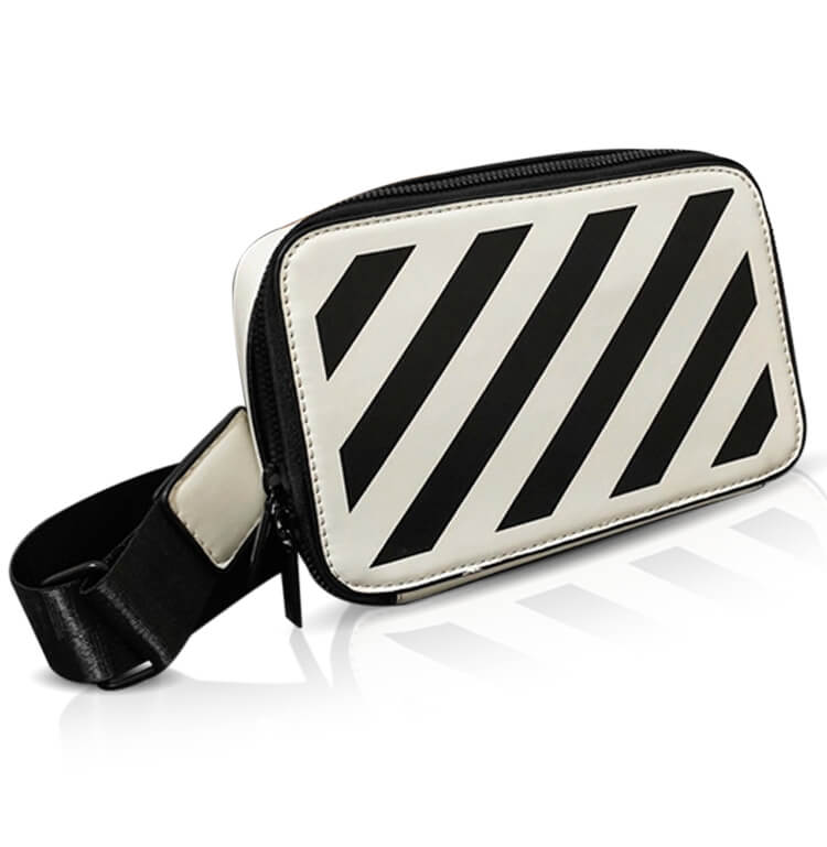 Black & White Stripes Shoulder Pocket