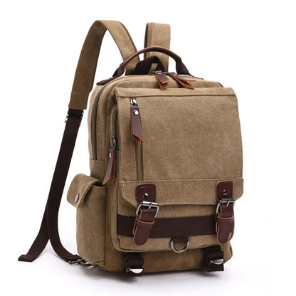 Canvas Backpack with Crossbody Function