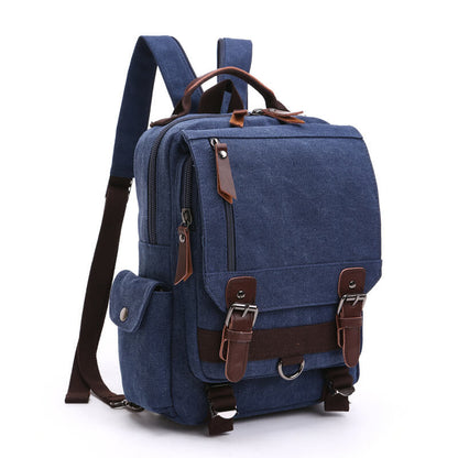 Canvas Backpack with Crossbody Function