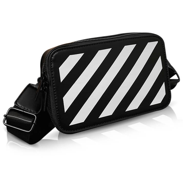 Black & White Stripes Shoulder Pocket