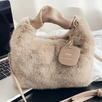 Faux Fur Plush Handbag for Women