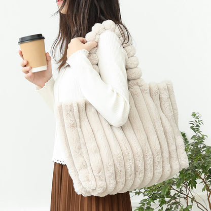Soft Furry Tote Shoulder Bag
