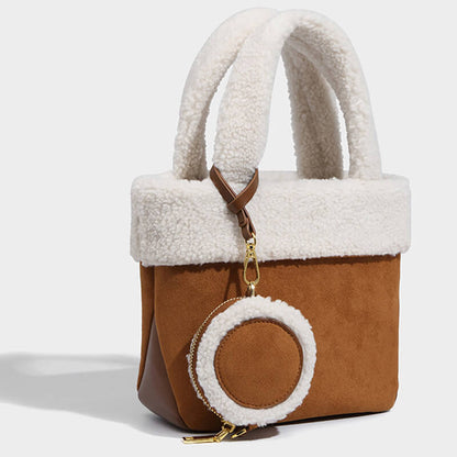 Ladies Brown Canvas Autumn & Winter Handbag with Zipper