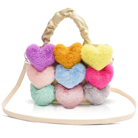 Plush Love Fluffy Hearts Handbag